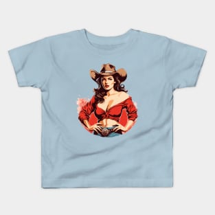 Retro vintage cowgirl Kids T-Shirt